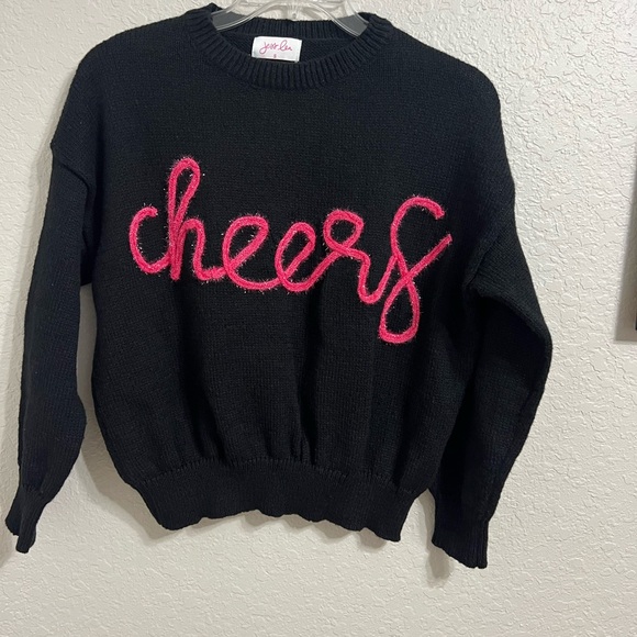 Jesús Lea Black Sweatshirt with Pink 'Cheers' Design - Picture 2 of 3